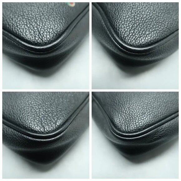 GUCCI Print Black Leather Shoulder Bag 801-012125 - Picture 5 of 12